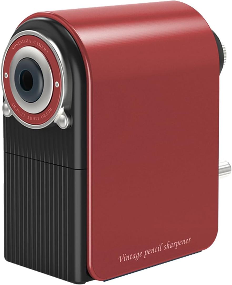 Deli 7-Setting Professional Art Pencil Sharpener, Hand Crank Adjustable with Safety Blade Sharpen Graphite, Charcoal & Colored Pencils Durable for Classroom, Office, Students, Artists RED