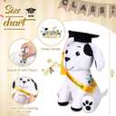 Zomiboo Graduation Dog Autograph Stuffed Animal 2026 Smooth Fabric Stuffed Toy with Congrats Grad Signature Dog Animal with Marking Pen Gold Tassels for Graduate Party Supplies(Black)