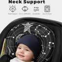 Tinlyfinly Infant Car Seat Insert with Removable Cushion for Preemie to Toddler, Reversible Newborn Carseat Insert for Baby Head Body Support, Fits for Stroller, Baby Swing, Bouncer (Black Star)