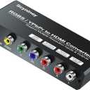 RGBS Component to HDMI Scaler Converter, Scyniney RGBS YPbPr to HDMI Converter with Scaling Function, Compatible with 240P Input for PS1/PS One/PS2/NGC/Wii/DVD/VHS/VCR