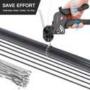 Stainless Steel Cable Tie Gun with 100 Pcs 11.8 inch Metal Zip Ties Tool, Heavy Duty Self-locking Cable Tie Gun Kit for Fastening and Cutting Fence Exhaust Pipe Outdoor
