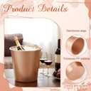 Layhit 24 Pcs Plastic Ice Buckets for Parties 3 Liters Wine Bucket Portable Ice Holder Disposable Wine Cooler for Party Wedding Party Beverages Champagne Soda and Beer (Rose Gold)