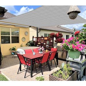 18' x 20' Rectangle Sun Shade Sails Canopy UV Block for Patio Deck Pergola Yard Lawn Outdoor Activities (Gray)