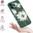 for iPhone 15 Pro Max Case Anti Scratch Soft Microfiber Lining, Soft Shockproof Slim Fit Floral for iPhone 15 Pro Max Phone Cover 6.7 inch-Cotton Green