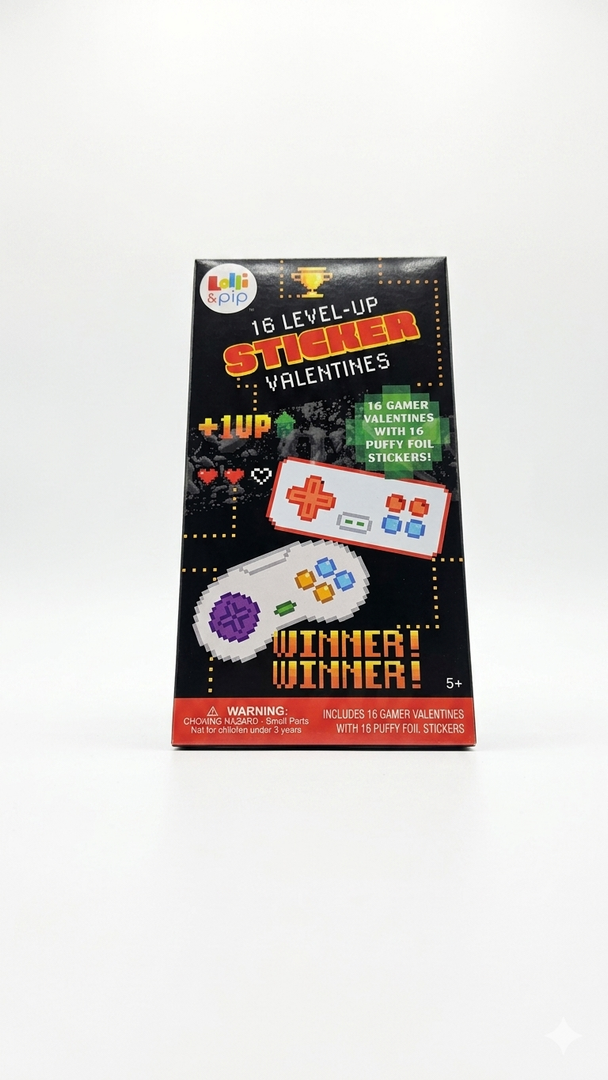 16 Level-Up Sticker Valentines 4 Pack
