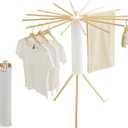 JOOM Tripod Clothes Drying Rack, Garment Rack Portable and Foldable Space Saving Laundry Drying Rack - Drying Rack Clothing Floor Folding Balcony Bedroom Household Wooden