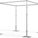 EMART 10ft Square Backdrop Stand Heavy Duty, Pipe and Drape Photo Background Support Kit, Adjustable Metal Frame with Flat Base for Wedding Birthday Party Decorations