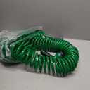 3/8" Lightweight Coil Garden Hose 75FT, EVA Flexible Curly Water Pipes with 6-Pattern Spray Nozzle for Boat, Greenhouse, Yard, Patio, Green
