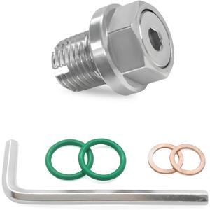 M14.1-1.515mm Oversize Piggyback Oil Drain Plug, Self Tapping Oil Pan Thread Repair Kit with O-Ring & Wrench, Stainless Steel Drain Plug Replacement for Car Motorcycle Boat