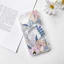 NITITOP Compatible with iPhone 11 Case Clear Magnetic Compatible with MagSafe Cute Metallic Flowers Floral for Women Girls Hard PC Back Shockproof Protective Phone Cover - Blue