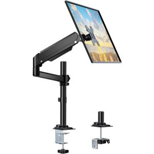 WALI Single Monitor Arm 13-32 Inch, Single Monitor Mount, Vesa Desk Mount up to 19.8lbs Gas Spring Arm with Clamp, VESA 75x75mm or 100x100mm Compatibility(GSDM001), Black
