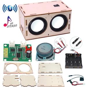 DIY Bluetooth Speaker Box Kit Electronic Sound Amplifier - Build Your Own Portable Wood Case Bluetooth Speaker Sound - Science Experiment and STEM Learning for Kids, Teens and Adults