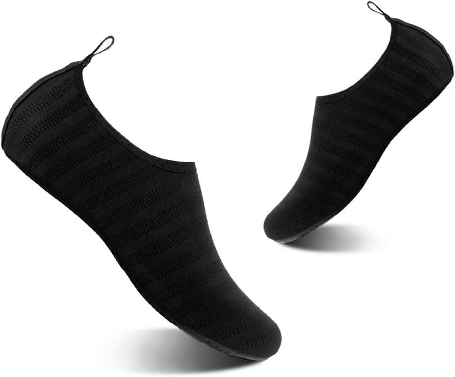 YALOX Water Shoes Women's Men's Outdoor Beach Swimming Aqua Socks Quick-Dry Barefoot Shoes Surfing Yoga Pool Exercise(LXY-Black, 38/ 39EU)