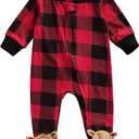 Kuriozud Newborn Baby Girl Boy Footie Romper One Piece Jumpsuit Sleeper Infant Clothes (6-9 Months)