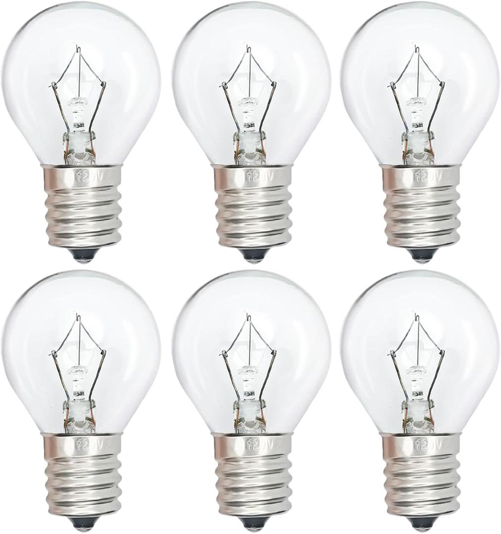 Lava Lamp Bulbs 25 Watt S11 E17 Base The Original Replacement Light Bulbs for 14.5" Lava Lamps and Glitter Lamps,120 Volt Motion Lava Lamp Light Bulb,Dimmable,2700K Warm White,6 Pack
