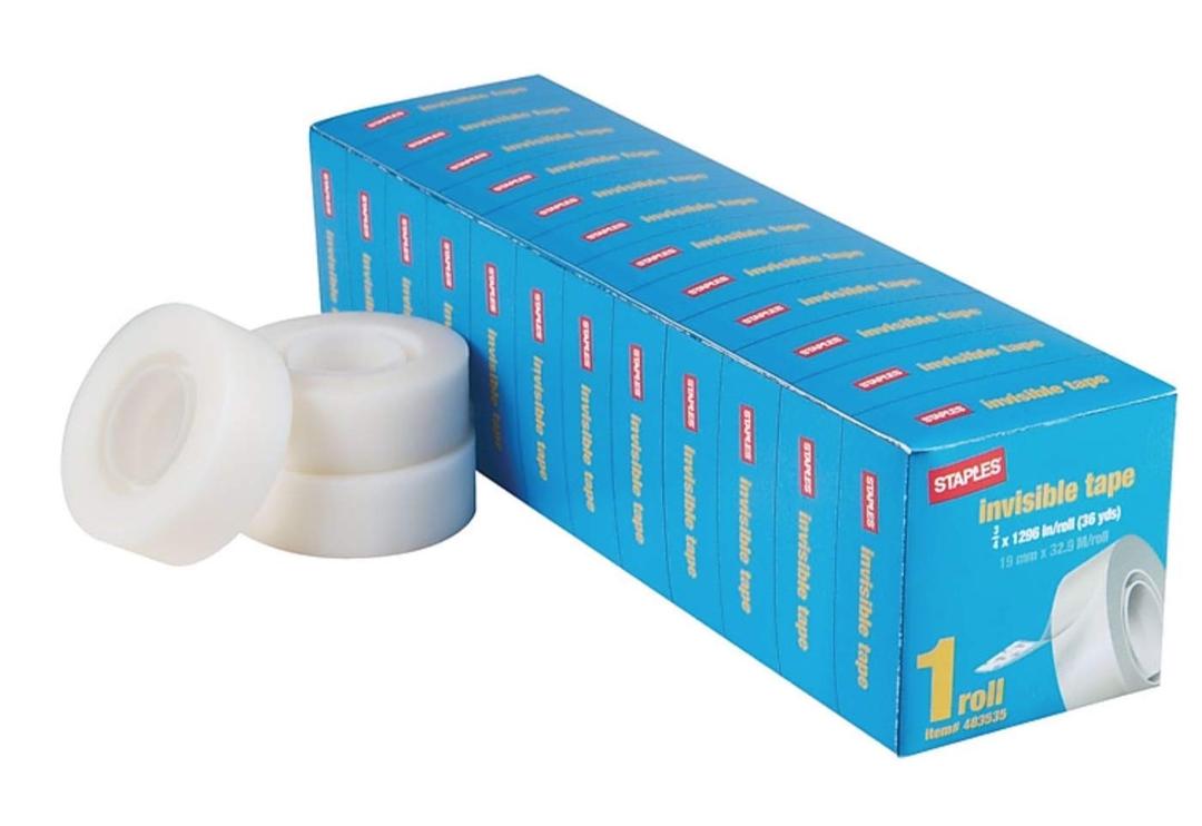 Staples Invisible Tape 12 Pack (Each 36 Yards) (24 Pack)
