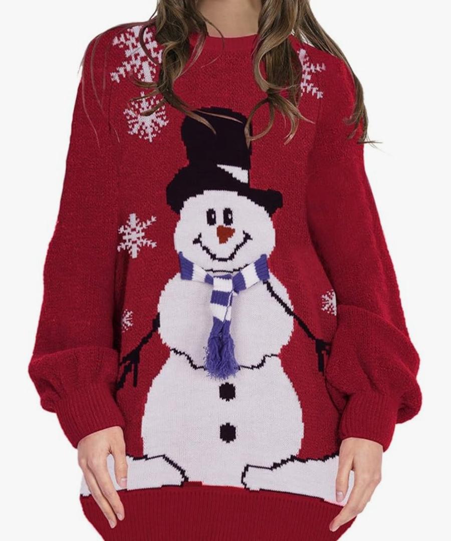 Sovoyontee Women's Cute Ugly Christmas Oversized Sweater, Size: L