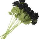Healifty 10Pcs Halloween Artificial Roses Bouquet for Gothic Weddings and Party Decorations Vivid Fake Flowers for Halloween Decor and Elegant Home Accents