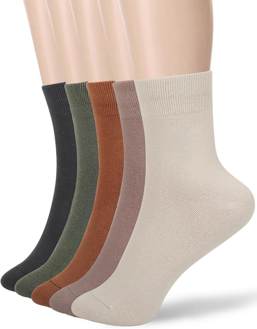 FGZ Women Thin Cotton Socks Soft Cozy Socks Cute Ankle Crew Socks 5 Pairs (9-11, 00-multicolored)