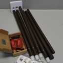 TONIAL Curtain Rods for Windows 48 to 84 Inches(4 to 7 ft), Adjustable Splicing 3/4 Curtain Rod 32 to 86 Inches(2.6 to 7.1 ft), Decorative Single Drapery Rod with Modern Finial, Bronze