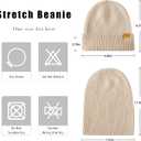 100% Merino Wool Cuff Beanie Hat, Unisex Warm Winter Caps Soft, Breathable & Cozy Stretchy Knitted Cuffed Cap
