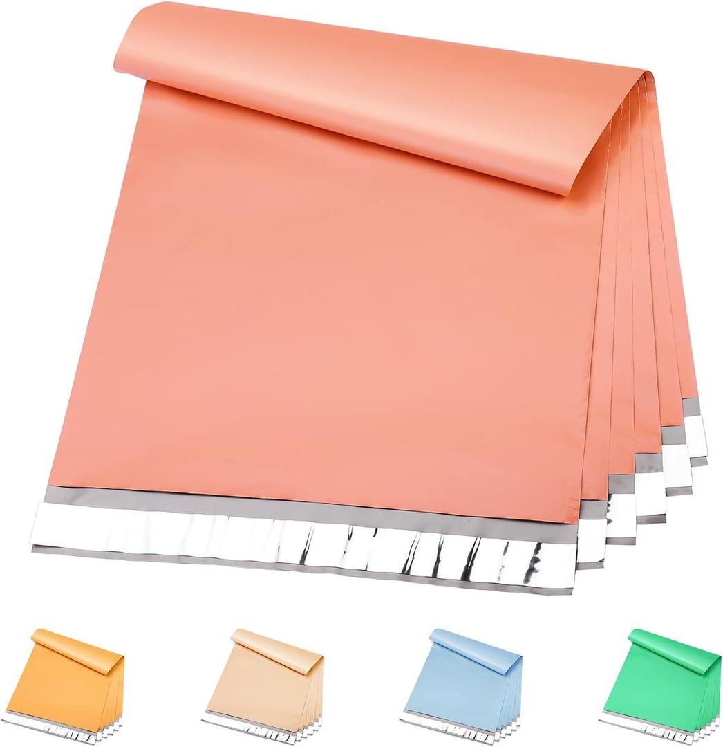 Metronic Poly Mailers 14.5x19 100 Pcs | Medium Size Shipping Bags for Clothes | Large Poly Mailer Bags, Shipping Envelopes, Mailing Bags for Small Business, Strong Adhesive Poly Bags Pink