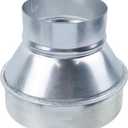 6" to 4" Infinity Duct Adapter, Alvanized Steel Round Duct Reducer or Round Metal Pipe Reducer for Grow Tent Bathroom Kitchen Ventilation Systems, Silver