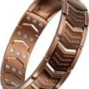 Copper Bracelet for Men,3X Magnetic,3800 Gauss,99.99% Pure Copper Magnetic Bracelets for Men, Power Balance,Shield Design,Gift Box Packaging With Adjustment Tool