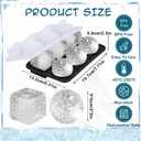 Hoolerry 2 Pcs 3D Golf Gifts Silicone Ice Cube Tray 2.2'' Fun Shape Large Silicone Ice Cube Molds 3 Big Crystal Cubes 3 Sphere Golf Mold 6 Holes with Funnel for Whiskey Cocktails Christmas Party