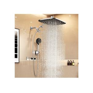 Veken 14" Wide Rain Shower Head with Handheld, High Pressure Handheld Shower Heads with Multi Spray Modes, Rainfall Combo with Metal Extension Arm,Detachable Dual Shower, Extra Long Hose,Silver Chrome