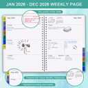 2026 Weekly & Monthly Planner - January 2026 to December 2026, 2026 Planner & Organizer Notebook to Track Goals, Medium 6.5" x 8.5", Teal