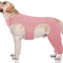 ROZKITCH Dog Hind Leg Sleeve Rear Legs, Pet Sleeve to Prevent Licking Wound Elbow Protector, Dog Recovery Suit Cone Collar Alternative for Sprain ACL CCL Arthritis Joint Care Pink L