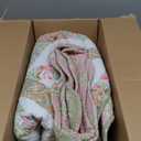 meadow park Cotton Real Patchwork Embroidery Quilt Set 3-Piece. 100% Washed Cotton. 461 Hand Cut Patches. Embroidery and Allover Quilting. Reversible Coverlet Set. (King) (Bright Garden)