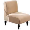 Armless Accent Slipper Chair Covers, Stretch Living Room Slipper Chair Slipcover Spandex Jacquard Fabric Removable Washable Non-Slip Chair Cover for Home Hotel Bedroom (Beige)