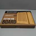 Bamboo Cutting Board Set of 2, 15.6"/10.7"/1", with Juice Grooves,with Crumb Catcher Tray, Thick Chopping Boards for Meat, Easy Grip Handle, Gifted Box