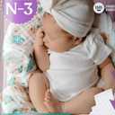 Naturally Nature Diaper Booster Pads Stop Nighttime Leaks, Adhesive Liners for Baby Overnight Diapers - Size N-3 Boys, 32-Pack - Disposable Diaper Pads for Infants