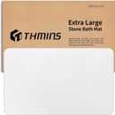 Large Stone Bath Mat, 24''x16'' Non-Slip Diatomaceous Earth Stone Bath Mat, Super Absorbent Quick Drying for Bathroom/Kitchen, Easy to Clean (Regularwhiteflat 1 Pack)