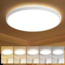 18 Inch Dimmable Flush Mount Ceiling Light,5 Color Temperature | Ultra-Thin Round Surface Mounted Ceiling Lamp for Living Room,White