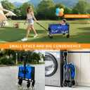 Collapsible Wagon Cart, 380LBS Heavy Duty Utility Wagons with All-Terrain Wheels, Foldable Grocery Carts for Gardening, Shopping, Beach, Camping, Blue