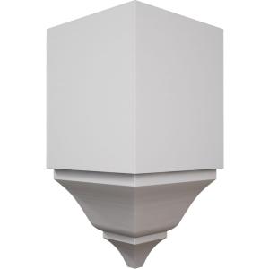3 5/8"W x 3 5/8"P x 7 1/2"H Americraft Solid Paint Grade Wood Inside Crown Moulding Block for Profiles up to 4"H x 3 5/8"P, Primed Pine