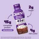 Quest Nutrition Chocolate Protein Shake, 45g Protein, 2g Sugar, 4g Net Carbs, Ready to Drink, Gluten Free, 12 Count (EXP 09/14/26)