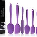 Silicone Spatulas Set, Rubber Spoon Spatula Heat Resistant Spoonula One Piece Design Seamless Spatula Non-Stick Scrapers Baking Mixing Tool (Purple)