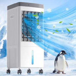 Portable Air Conditioners, Evaporative Air Cooler [40Hrs Lasting], Portable ac Unit w/ 2.6 Gal Water Tank & 3 Speeds, Personal Air Cooler with Remote, Fast Cooling Windowless Air Conditioner for Room