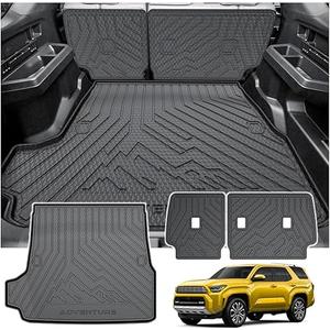 KUST Trunk Cargo Mat for 2025-2026 Toyota 4Runner Accessories (No Hybrid/EV or i-Force MAX), Rear Cargo Liner with Back Seat Protector TPE Rubber Raised Edge All Weather Protection