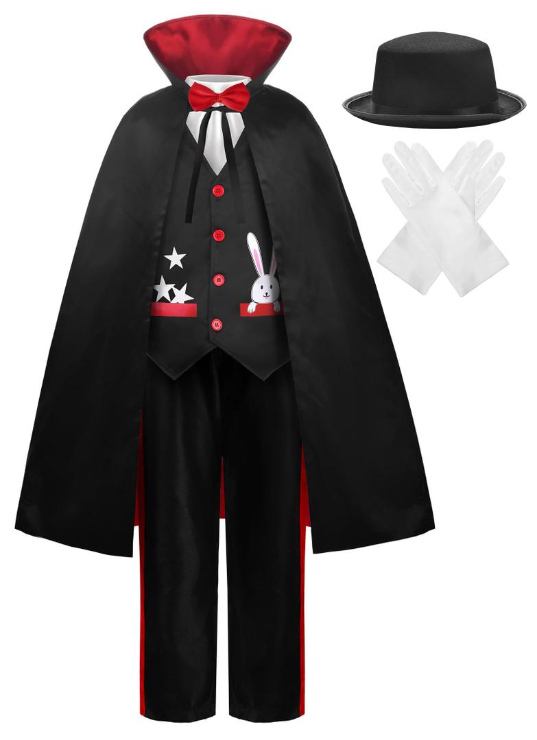 ReliBeauty Magician Costume Kids with Hat and Gloves Small