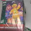 12FT Giant Christmas Inflatables Gingerbread Man Built-in Bright LED Light, Huge Christmas Decorations Outdoor Hold Candy Cane & Gift Large Christmas Blow Up Yard Decoration for Xmas Holiday Party