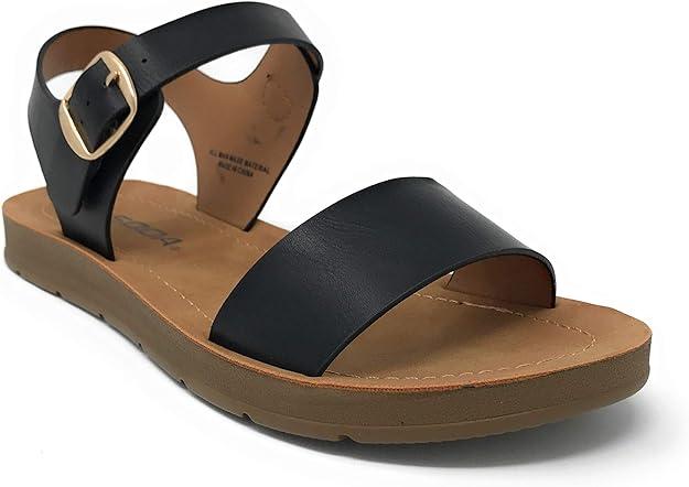 Soda PLENTY ~ Women's Strappy Ankle Wrap Buckle Fashion Flat Sandals, Size 13