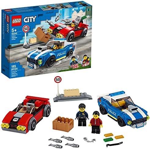 LEGO City Police Highway Arrest 60242 Police Toy, Fun Building Set for Kids (185 Pieces)