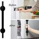Magnetic Refrigerator Door Handle with Cover, Fridge Pull Handle Replacement Keep Appliance Clean from Fingerprints Liquid Oil Food Stain for Metal Machine Door - 1Pack Black