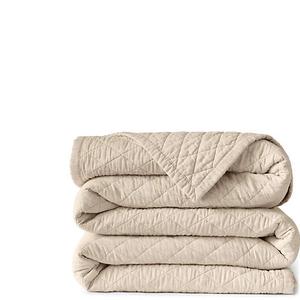 106×96" Light Brown Cotton Blanket
